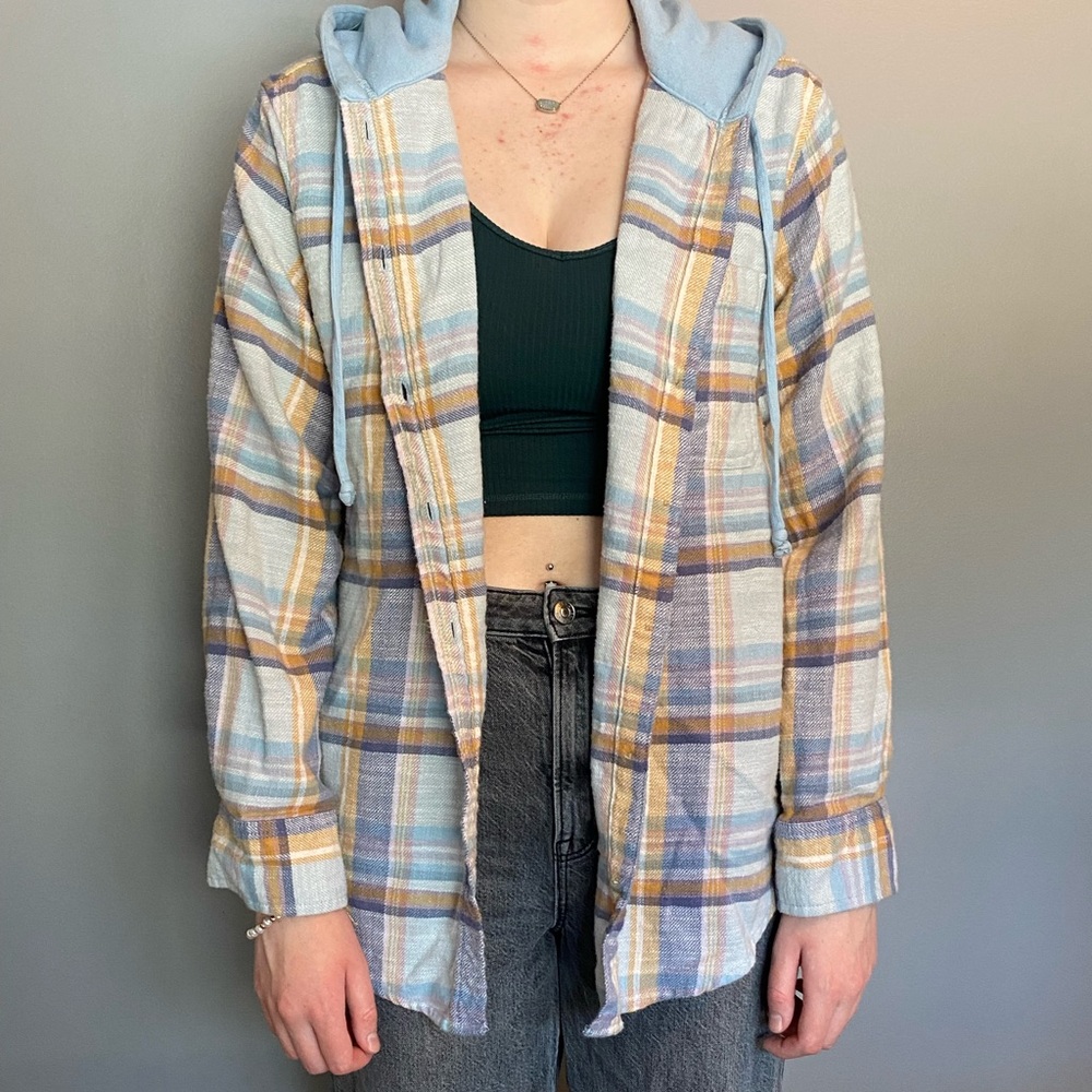 American Eagle Hooded Flannel